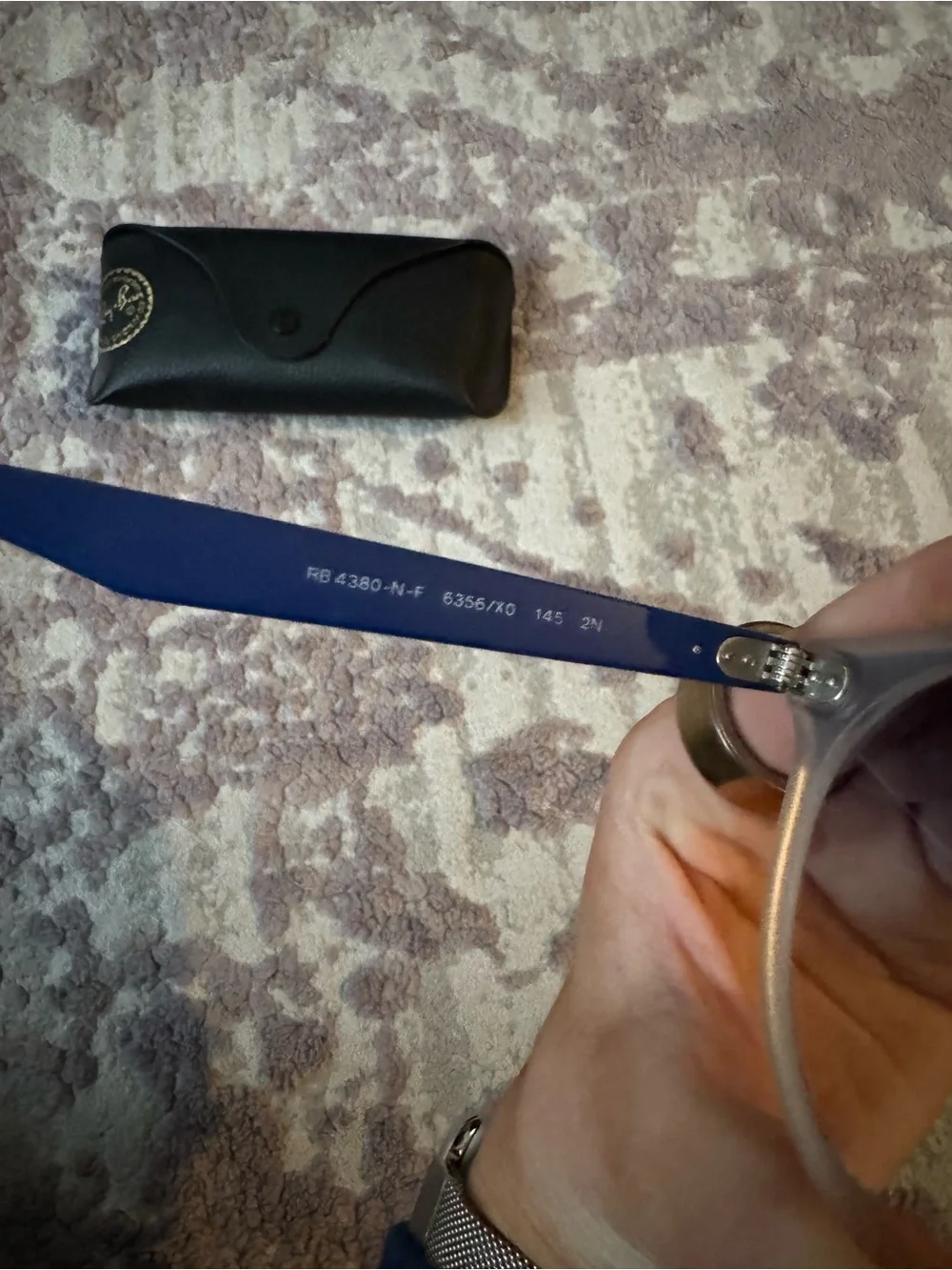 Ray-Ban Silver Frame Sunglasses with Blue Gradient Lenses